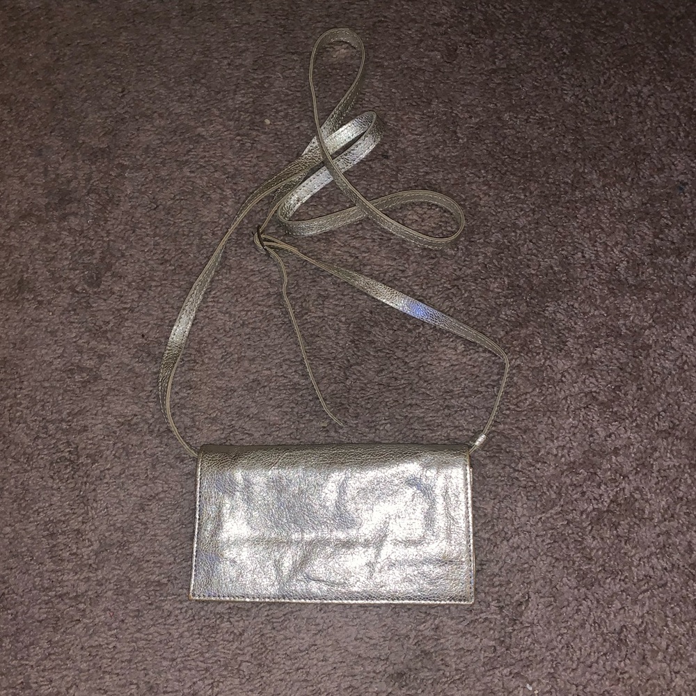 Authentic Gold Leather Crossbody/ Hand Bag
